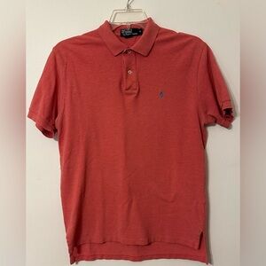 Vintage 90s Y2K classic salmon men’s polo by ralph Lauren polo sz M 100% cotton